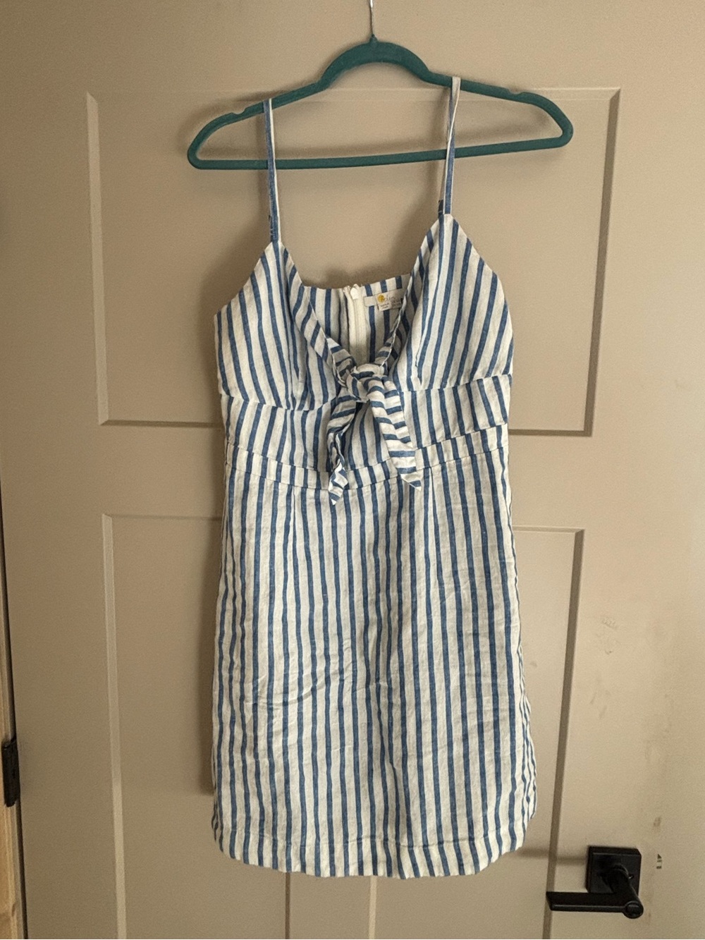 Linen Blue and White Striped Dress